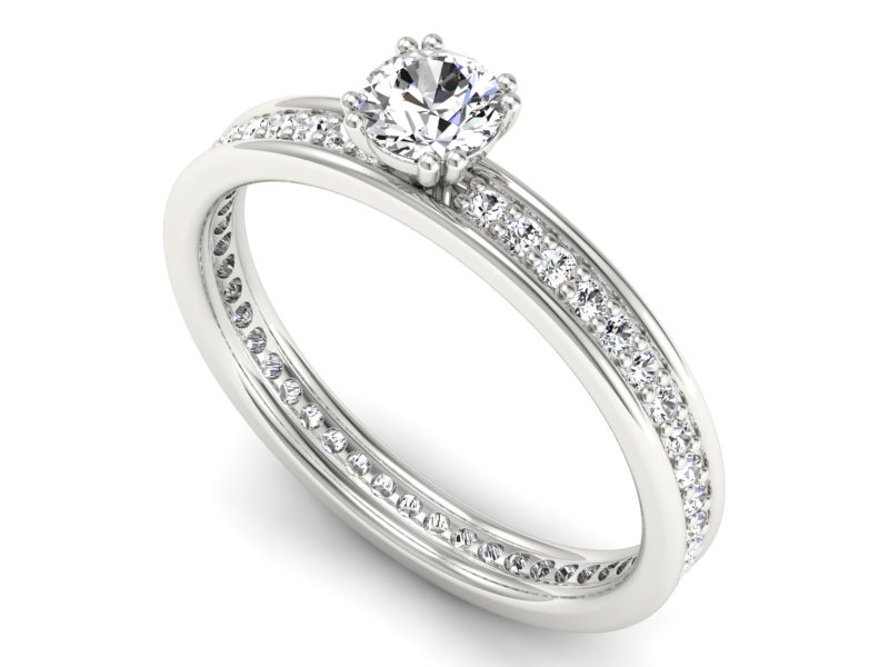 Złoty pierścionek z brylantami białe złoto - p16517b — zdjęcie 3