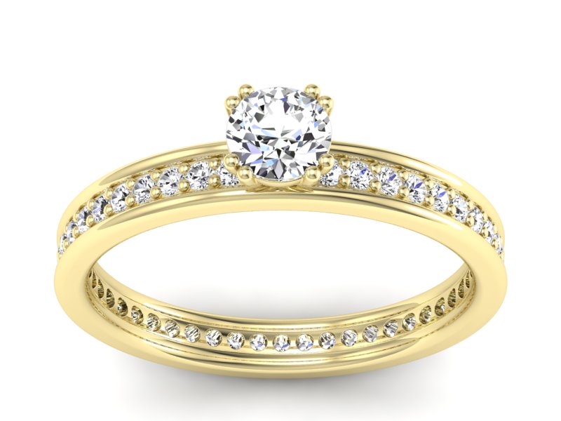 Złoty pierścionek z brylantami żółte złoto - p16517z