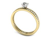 Pierścionek z diamentami żółte i białe złoto próba 585 - p16517zb- 3