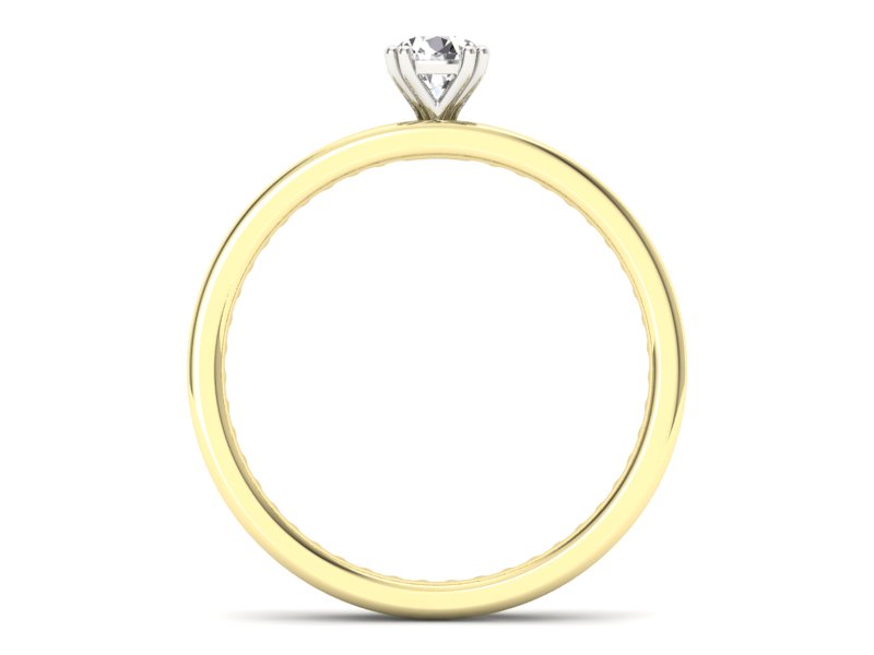 Pierścionek z diamentami żółte i białe złoto - p16517zb — zdjęcie 2