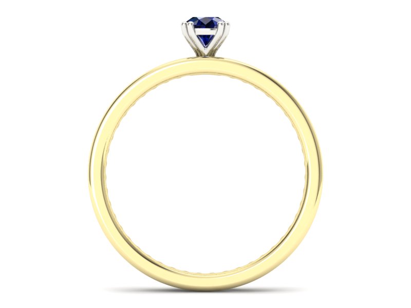 Złoty pierścionek z szafirem i brylantami - p16517zbsz — zdjęcie 2