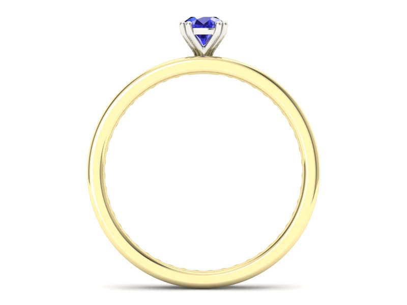 Pierścionek z szafirem i diamentami - p16517zbszc — zdjęcie 2