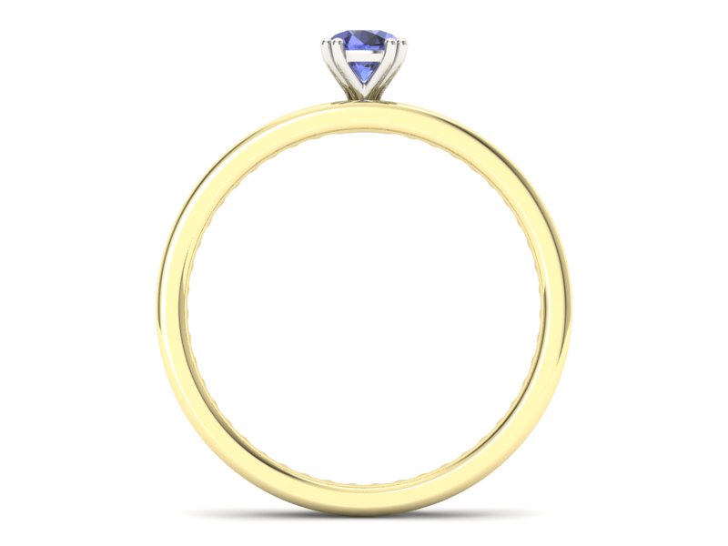 Złoty pierścionek z tanzanitem i brylantami - p16517zbt — zdjęcie 2