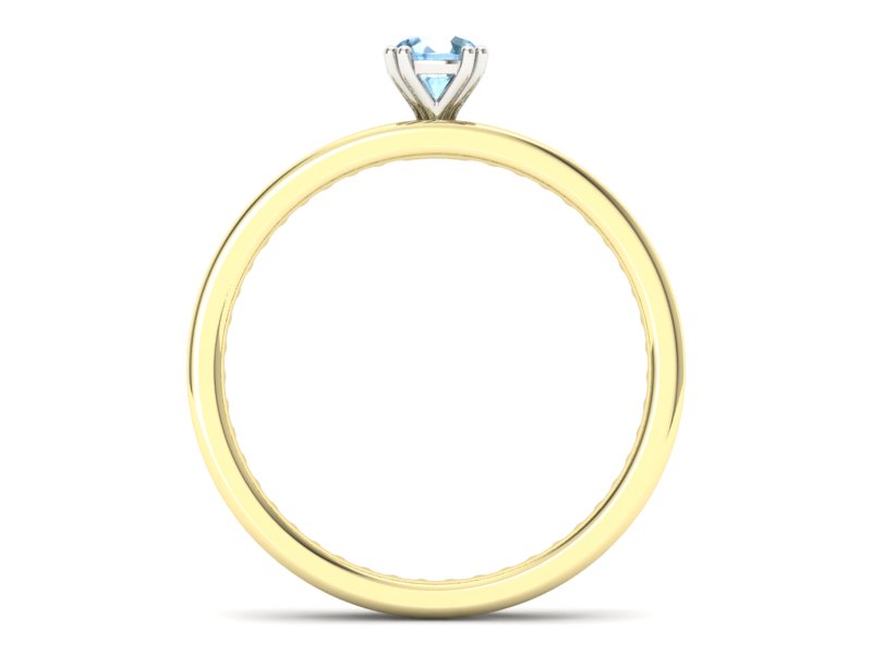 Złoty pierścionek z topazem i brylantami - p16517zbtp — zdjęcie 2