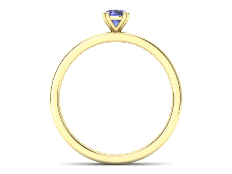Pierścionek z tanzanitem i brylantami żółte złoto - p16517zt — zdjęcie 2