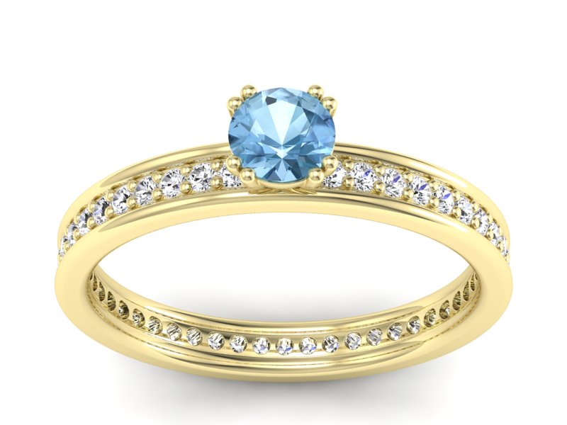 Złoty pierścionek z topazem i brylantami - p16517ztp