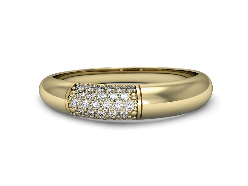 Złoty pierścionek z brylantami żółte złoto - p16519z — zdjęcie 2