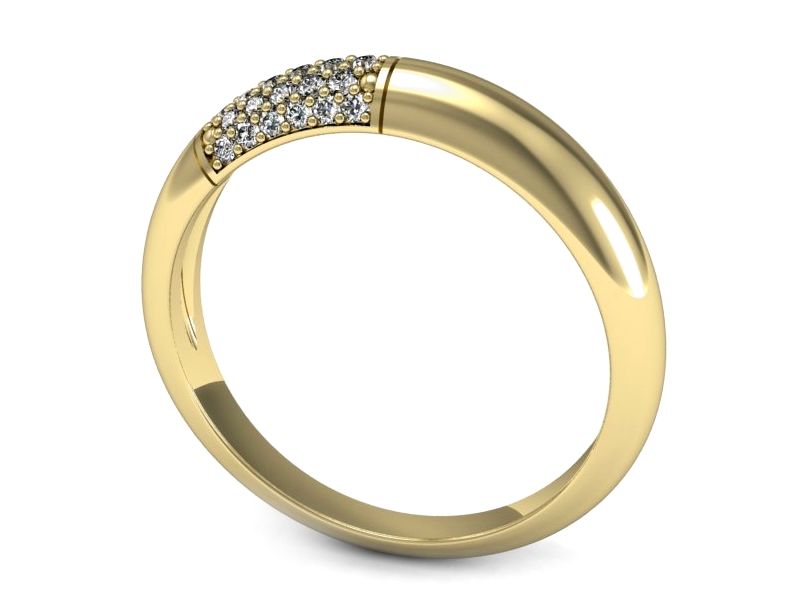 Złoty pierścionek z brylantami żółte złoto - p16519z — zdjęcie 3