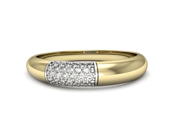 Pierścionek z diamentami żółte i białe złoto 585 - p16519zb