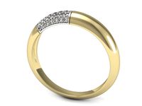 Pierścionek z diamentami żółte i białe złoto próba 585 - p16519zb- 3