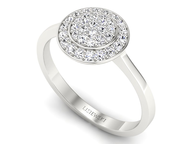 Złoty pierścionek z brylantami białe złoto - p16521b — zdjęcie 3