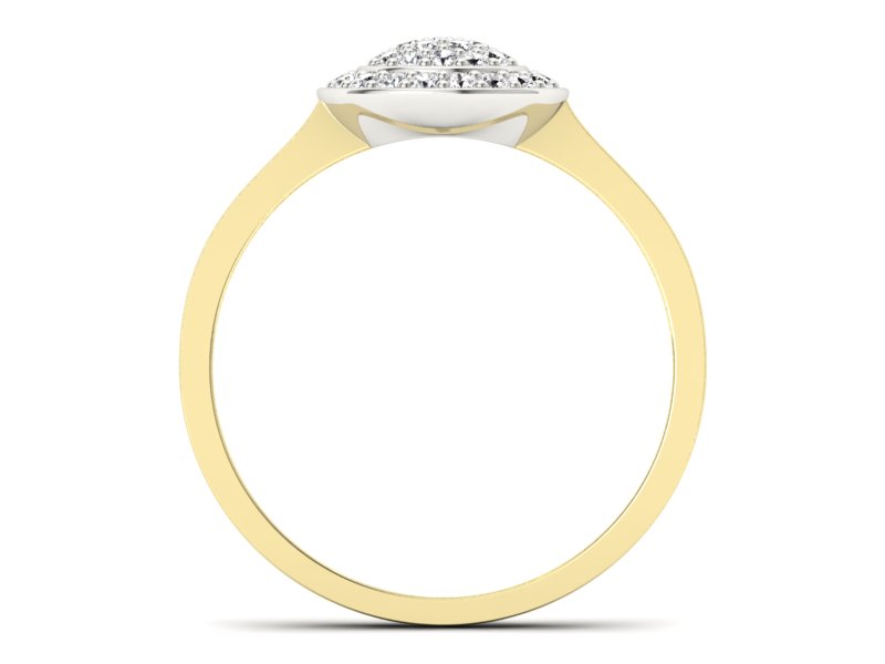 Złoty pierścionek z brylantami żółte białe złoto - p16521zb — zdjęcie 2