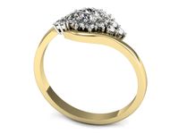 Pierścionek z diamentami żółte i białe złoto próba 585 - p16525zb- 3