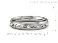 Pierscionek Obrączka z brylantami białe złoto próba 585 - p16526b- 2