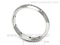 Pierscionek Obrączka z brylantami białe złoto próba 585 - p16526b- 3