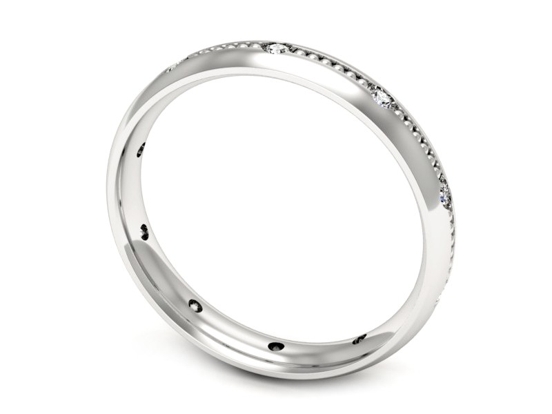 Pierścionek obrączka z brylantami białe złoto - p16526b — zdjęcie 3