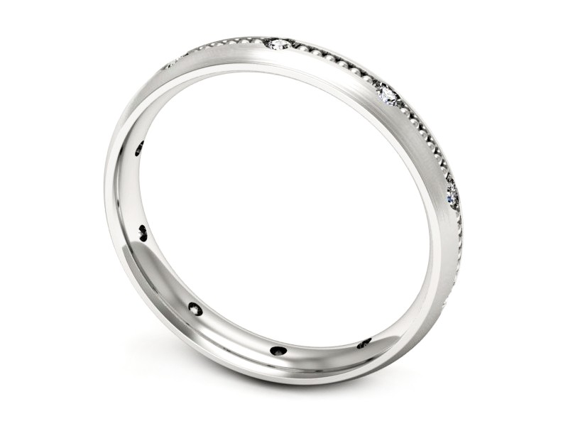 Pierścionek obrączka z brylantami białe złoto - p16526bmp — zdjęcie 3
