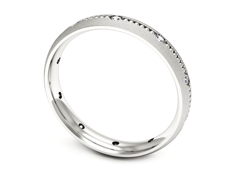 Pierścionek obrączka z brylantami białe złoto - p16526bms — zdjęcie 3