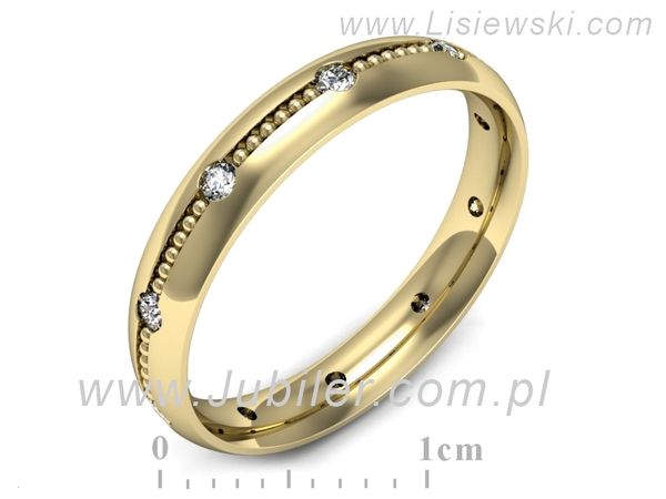 Obrączka z brylantami żółte złoto próba 585 - p16526z- 1