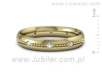 Obrączka z brylantami żółte złoto próba 585 - p16526z- 2