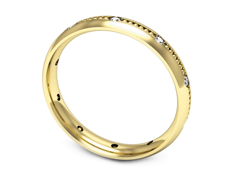 Obrączka z brylantami żółte złoto - p16526z — zdjęcie 3