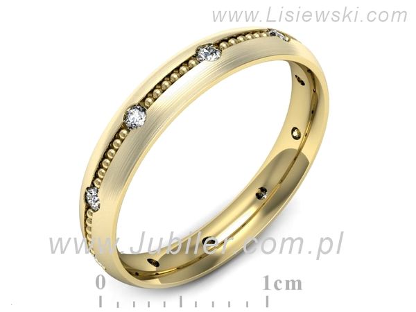 Obrączka z brylantami żółte złoto próba 585 - p16526zmp- 1