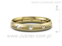 Obrączka z brylantami żółte złoto próba 585 - p16526zmp- 2
