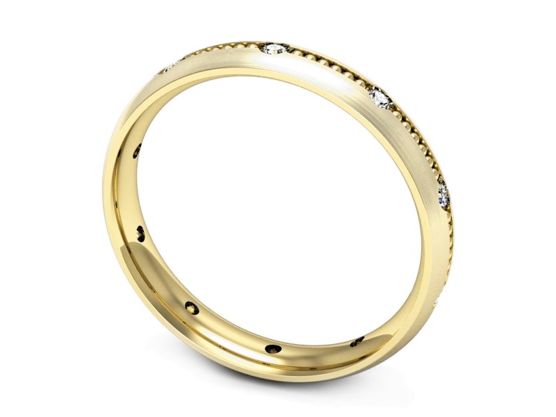 Obrączka z brylantami żółte złoto - p16526zmp — zdjęcie 3