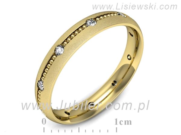Obrączka z brylantami żółte złoto próba 585 - p16526zms- 1