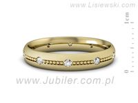 Obrączka z brylantami żółte złoto próba 585 - p16526zms- 2