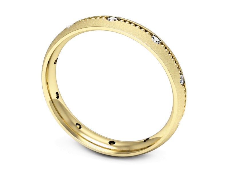 Obrączka z brylantami żółte złoto - p16526zms — zdjęcie 3