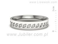 Pierscionek Obrączka z brylantami białe złoto próba 585 - p16529b- 2