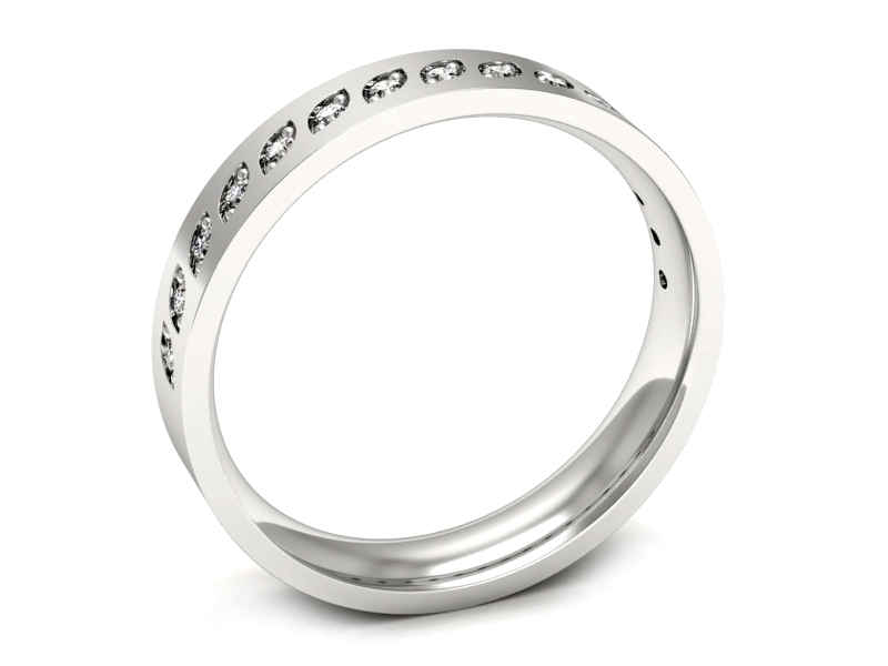 Pierścionek obrączka z brylantami białe złoto - p16529b — zdjęcie 3
