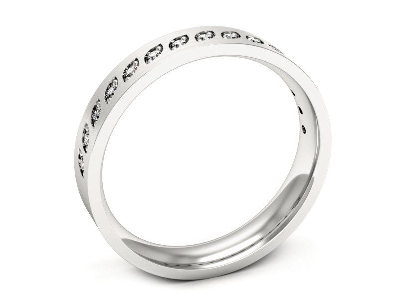 Pierścionek obrączka z brylantami białe złoto - p16529bmp — zdjęcie 3