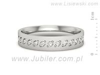 Pierscionek Obrączka z brylantami białe złoto próba 585 - p16529bms- 2
