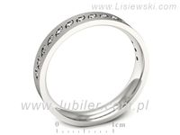 Pierscionek Obrączka z brylantami białe złoto próba 585 - p16529bms- 3