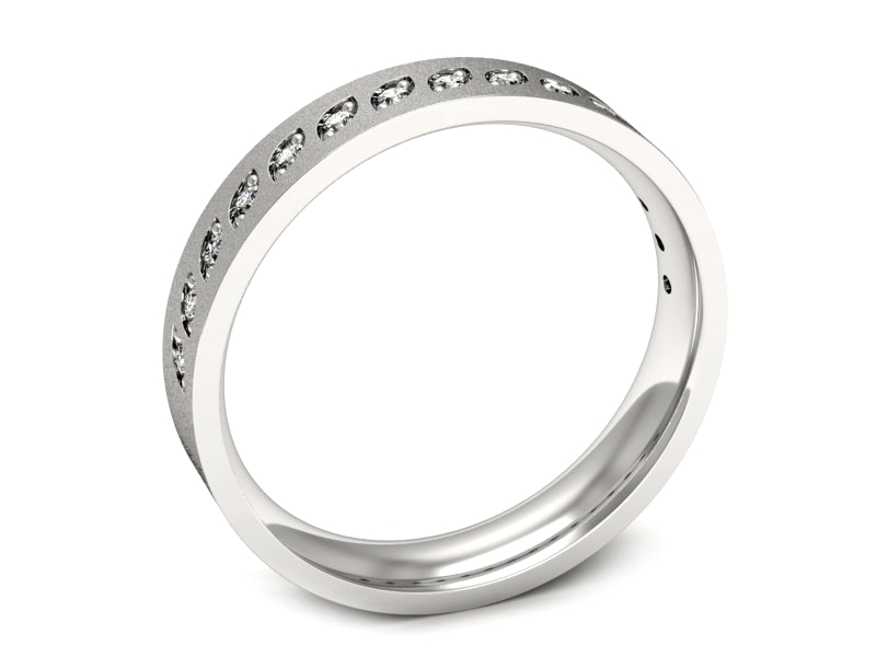 Pierścionek obrączka z brylantami białe złoto - p16529bms — zdjęcie 3