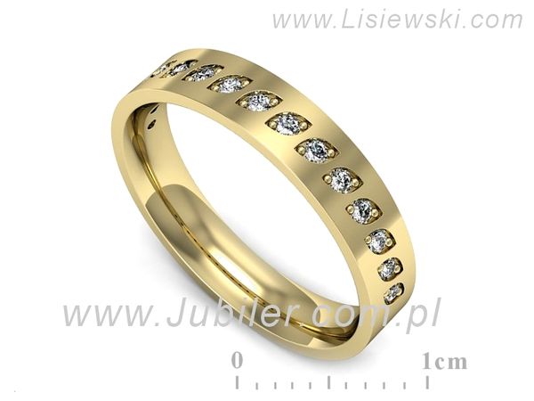 Obrączka z brylantami żółte złoto próba 585 - p16529z- 1