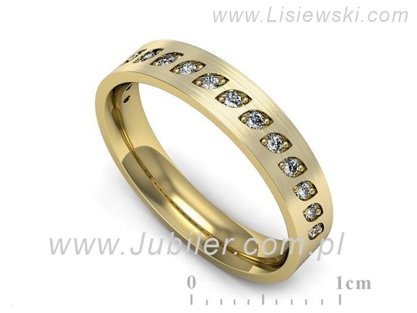 Obrączka z brylantami żółte złoto próba 585 - p16529zmp- 1