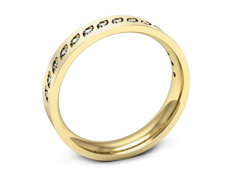 Obrączka z brylantami żółte złoto - p16529zmp — zdjęcie 3