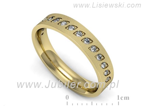 Obrączka z brylantami żółte złoto próba 585 - p16529zms- 1