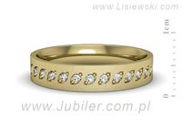 Obrączka z brylantami żółte złoto próba 585 - p16529zms- 2