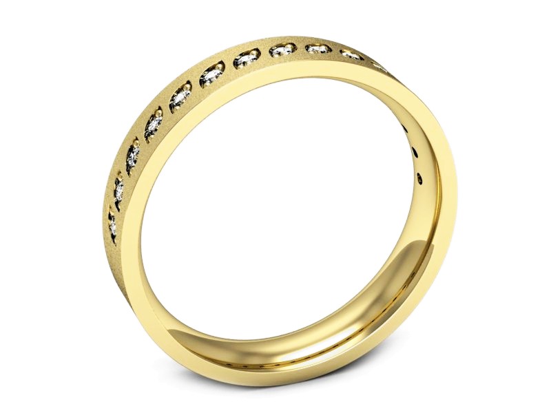 Obrączka z brylantami żółte złoto - p16529zms — zdjęcie 3