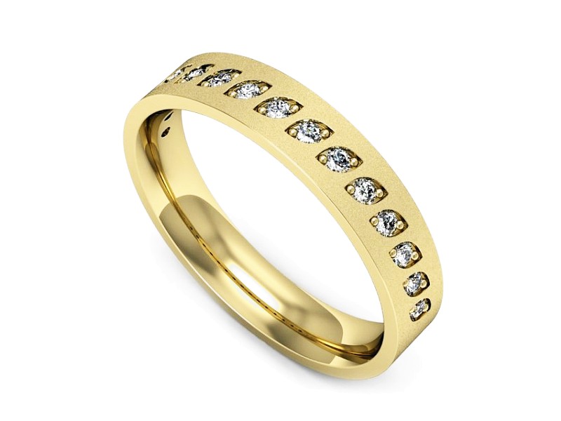 Obrączka z brylantami żółte złoto - p16529zms