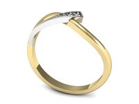 Pierścionek z diamentami żółte i białe złoto próba 585 - p16530zb- 3