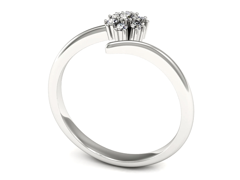 Złoty pierścionek z brylantami białe złoto - p16531b — zdjęcie 3