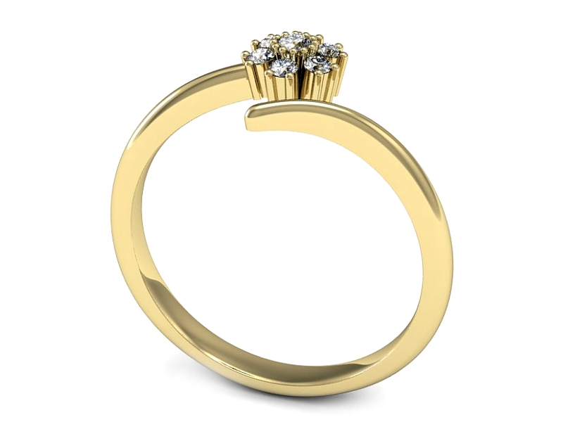 Złoty pierścionek z brylantami żółte złoto - p16531z — zdjęcie 3