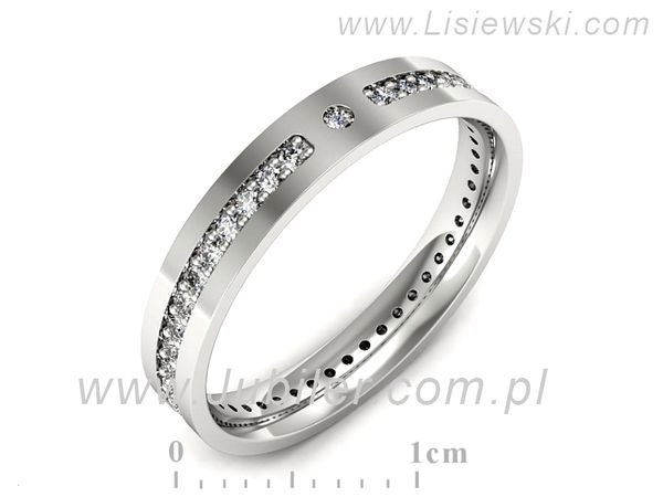 Pierscionek Obrączka z brylantami białe złoto próba 585 - p16532b- 1