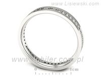 Pierscionek Obrączka z brylantami białe złoto próba 585 - p16532b- 3