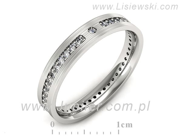Pierscionek Obrączka z brylantami białe złoto próba 585 - p16532bmp- 1